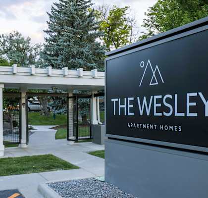Property Signage at The Wesley Apartments, Denver, CO 80222