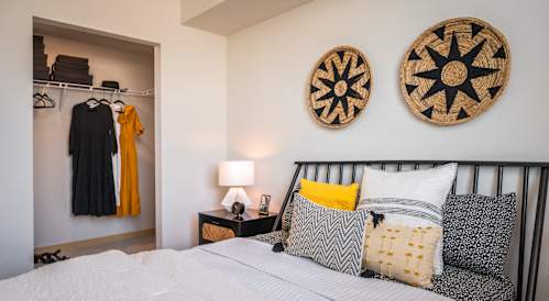 Apartments For Rent In Everett, WA - The Waterline - Spacious Bedroom With A Closet And Storage Racks