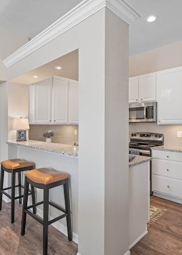 Kitchen with counter at The Falls at Landen Apartments, Maineville, OH, 45039