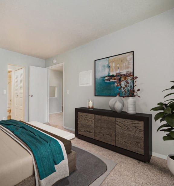 our apartments offer a bedroom with a king sized bed
