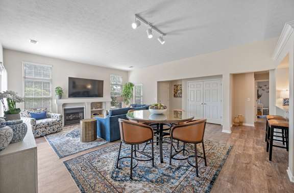 Living room and dining area at The Falls at Landen Apartments, Maineville, 45039