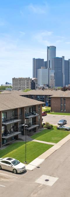 a view of downtown columbus from the top of a building at Lafayette Park Place, Detroit, MI, Detroit, 48207