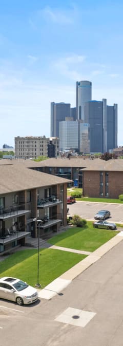 a view of downtown columbus from the top of a building at Lafayette Park Place, Detroit, MI, Detroit, 48207