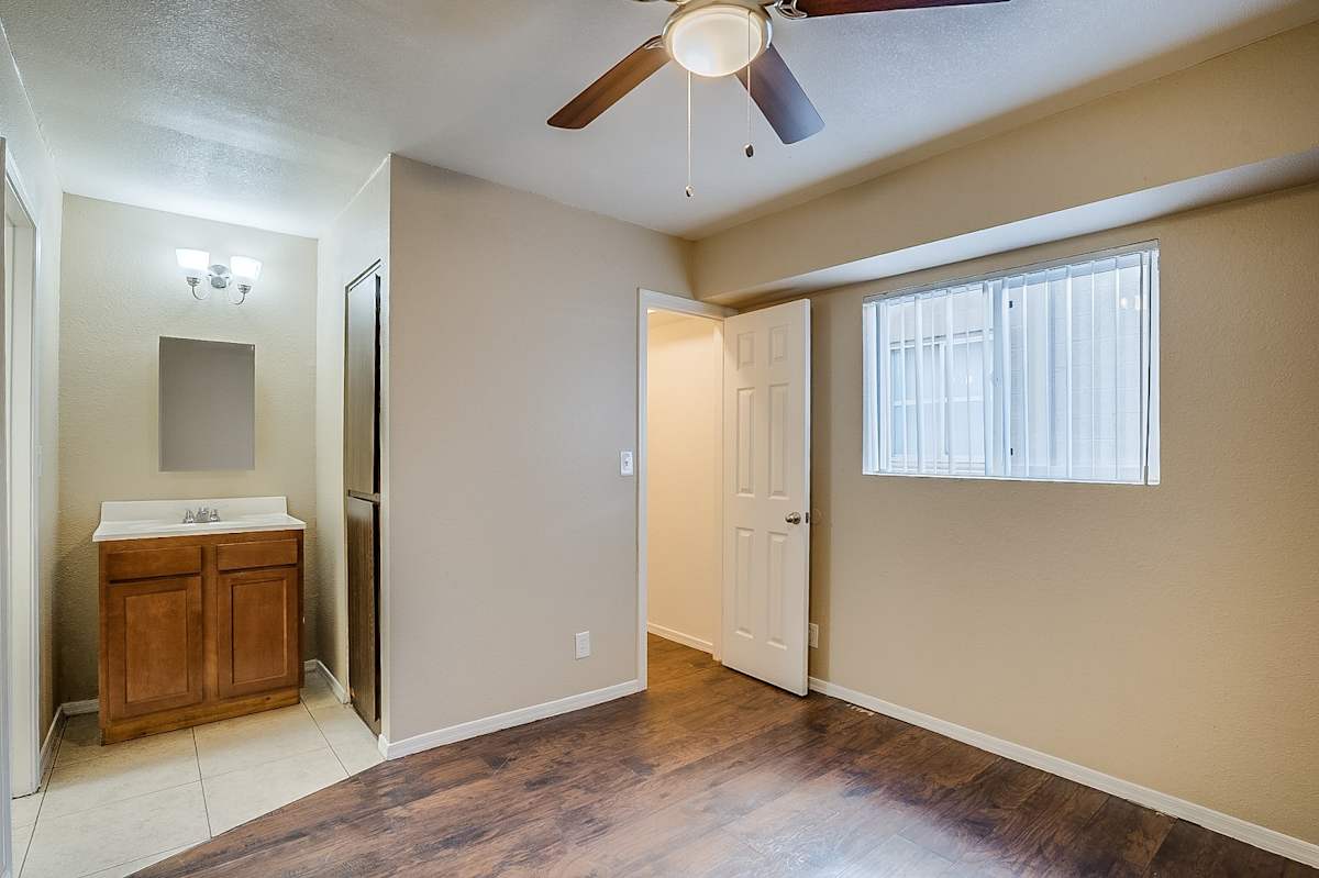Unfurnished bedroom — representative home at Canberra Apartments.