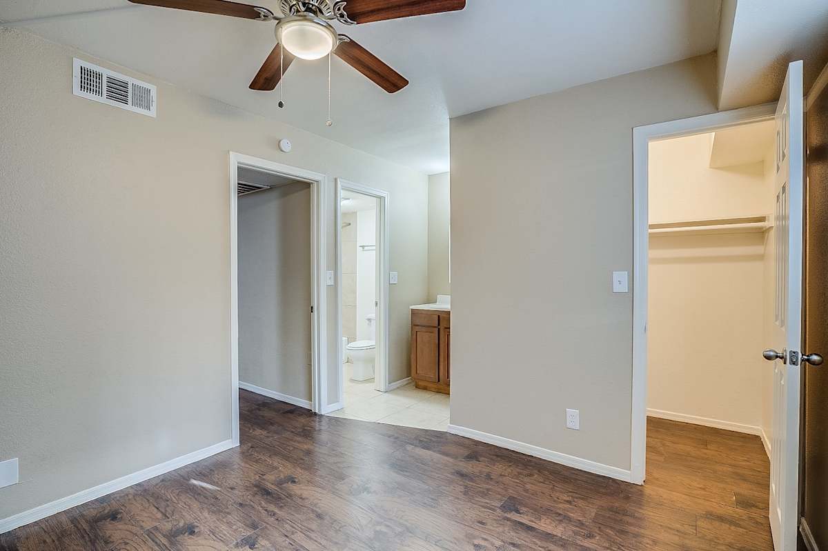 Unfurnished bedroom — representative home at Canberra Apartments.