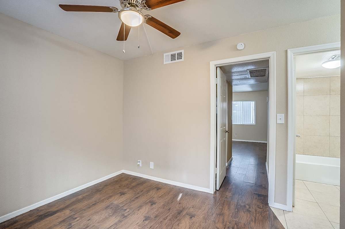 Unfurnished bedroom — representative home at Canberra Apartments.