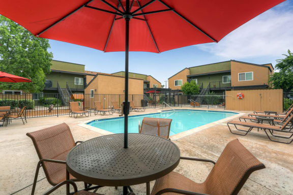 The Community Outdoor Pool at Midway Gardens Apartments