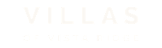 A black background with the words "VILLAS OF VISTA RIDGE" written in white.