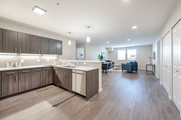 192nd West Lofts Kitchen and Living Room