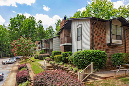 A residential area with houses and greenery. at Madison Southpark Apartment Homes, Charlotte, NC, 28226