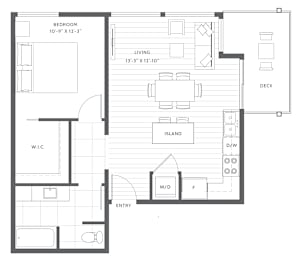 Floor Plan  Floor Plan B3 One Bedroom