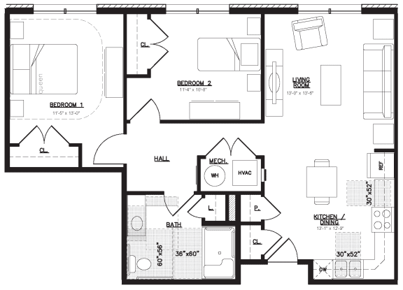 Floor Plan  Type 4 ADA