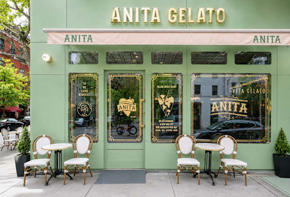 A green storefront with the name ANITA GELATO on it.