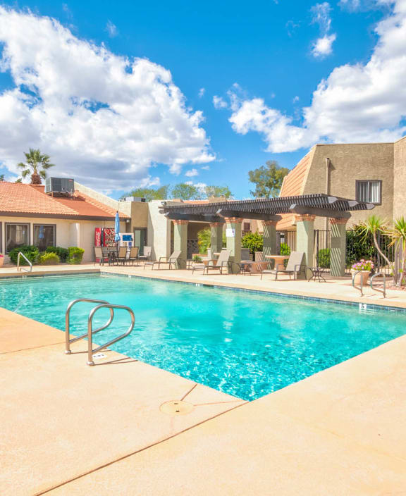 the swimming pool at our apartments