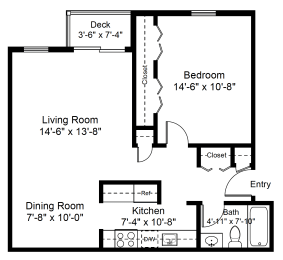 Unit A Floor plan at Blue Hills Village, Canton