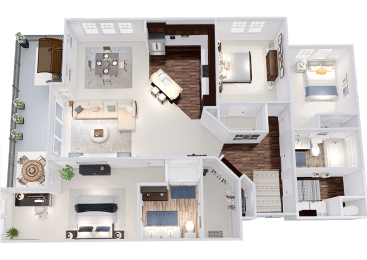  Floor Plan 3 Bed, 2 Bath (Q)