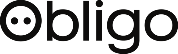 The image shows a close up of a black text that reads "obligo".