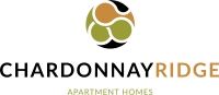 Chardonnay Ridge Logo. Black, orange and green colors.