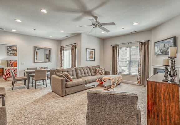 Model 2 Bedroom Living Room at Trexler Park West in Allentown, PA
