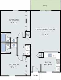 2 bedroom garden
