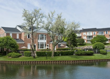 Exterior Clubhouse and Pond area at Versailles on the Lakes Schaumburg, Illinois