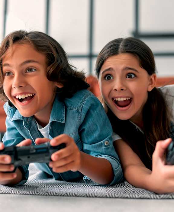 Kids Playing Video Games Together