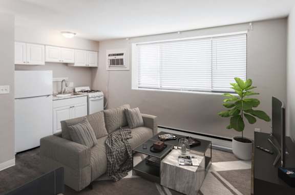 this is a photo of the living room of a 560 square foot, 1 bedroom apartment at