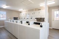 a washer and dryer in the laundry room of a home
