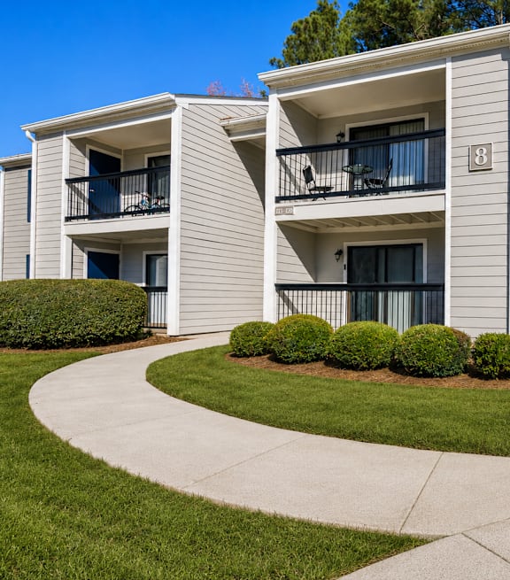 Apartment building with a parking lot in front. at Westbury Creek, Augusta