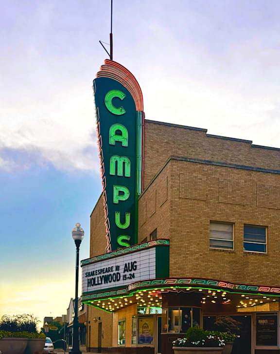 The Camelus movie theatre at H Squared Apartments, Denton, TX, 76201