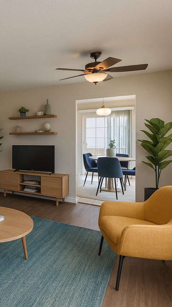 a living room with couches and a coffee table