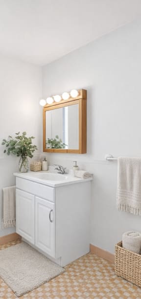 A white toilet sits next to a sink in a small bathroom.