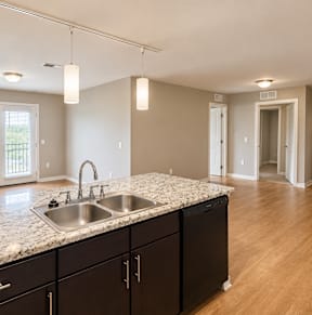 A room with a ceiling fan and a window with blinds.at Hawthorne Pointe, Bondurant, 50035