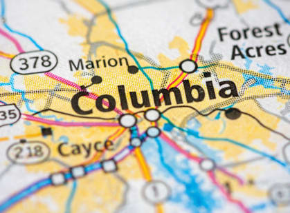 A map with Columbia written in the middle.