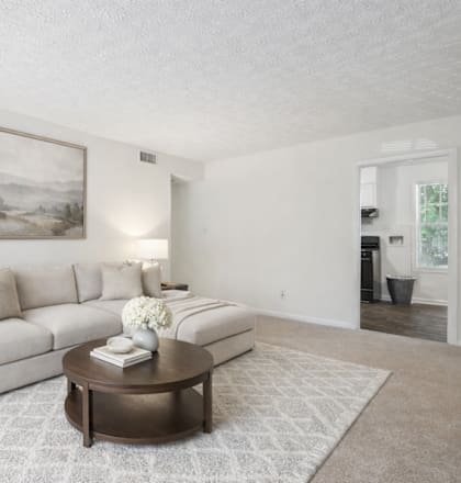 White Living room at Emerald Pointe, Riverdale, GA, 30274