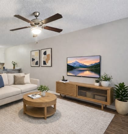 Living Room with Ceiling fan at Brookwood, Archdale, 27263
