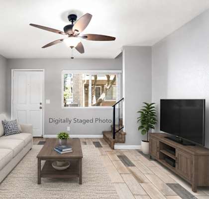 Living room with TV at OSM Properties Homes & Apartments, Chico