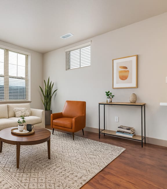 Spacious Living Area at Peregrine Place Apartments, Denver, 80246