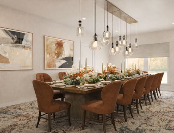 Large dining room at Hearthstone Lodge Senior Residences, Auburn