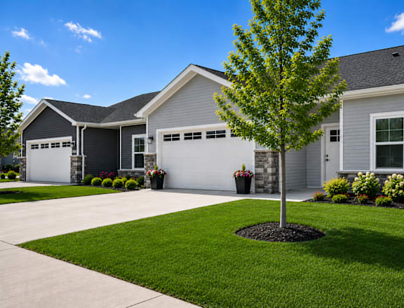 A house with a tree in front of it.