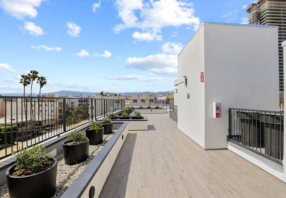 a view of the roof terrace from the back of the building