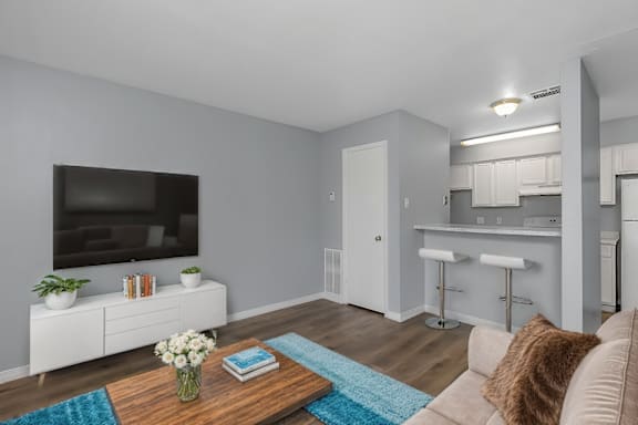 Classic Living Room With TV at Lifestyle at Shreveport Apartments, Shreveport, LA, 71109