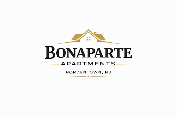 A logo for Bonaparte Apartments in Bordentown, NJ.