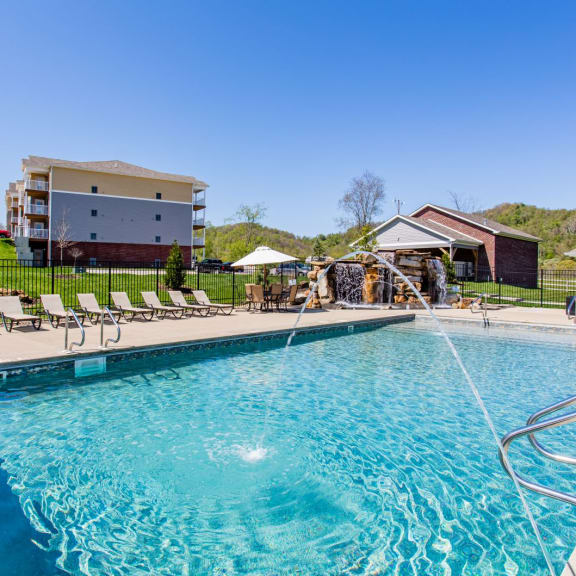 the swimming pool at our apartments