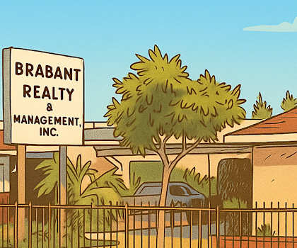 A cartoon of a realty and management company.