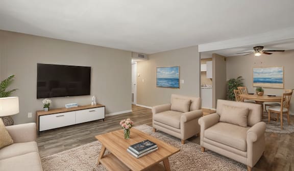 Living Area With Dining Space at Lifestyle at Shreveport Apartments, Louisiana