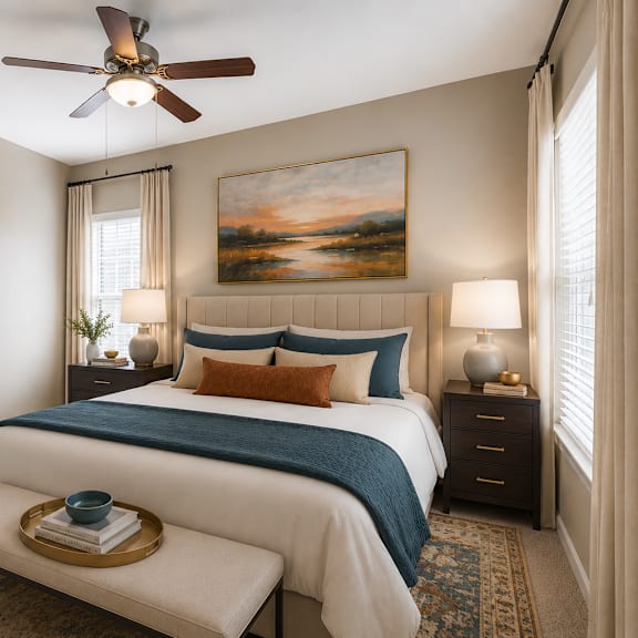 Modern Bedroom at Integra Vista Apartments in TN 37343