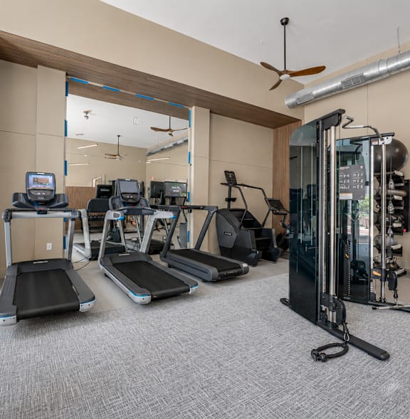 Fitness Center at The Barton Apartments, Dallas, TX