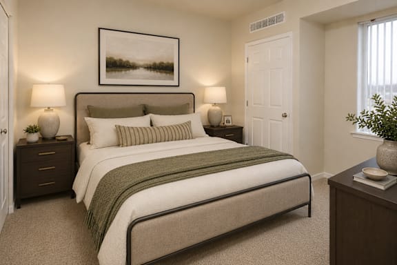 Primary Bedroom at Lakeville Woods Apartments, Minnesota, 55044