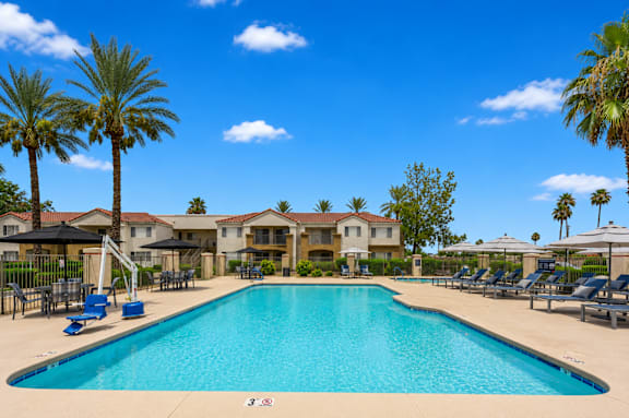 A pool with a star design in the middle of it.